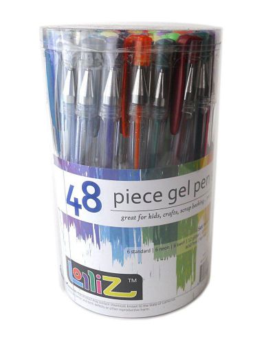 New Lolliz 48 Pack of Assorted Color  Gel Pens Includes: Glitter, Metallic, Neon