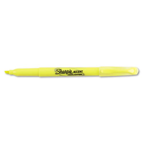 Sharpie Accent Pocket Style Highlighter, Chisel Tip, Fluorescent Yellow, Dozen -