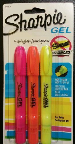 Sharpie Accent Gel Highlighters, Colored, 3 Highlighters 1780475