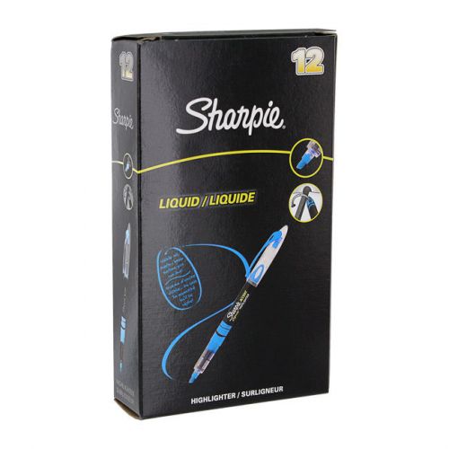 Sharpie Accent Liquid Highlighters, Chisel Tip, Fluorescent Blue, 3 Dozen