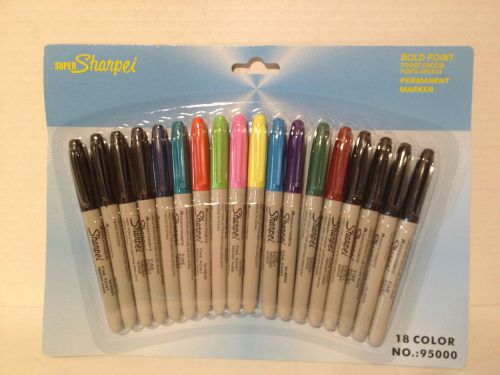 18 PCS Bold Point Super Sharpei Permanent Markers 14 Colors Generic Brand