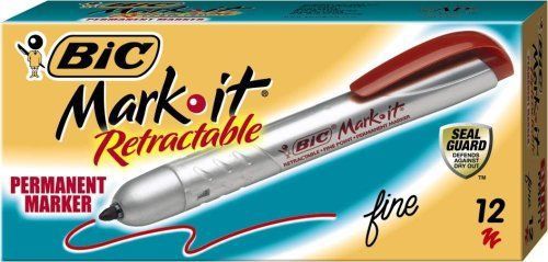 Bic mark-it permanent marker - point marker point style - red ink - 1 (pmr11rd) for sale