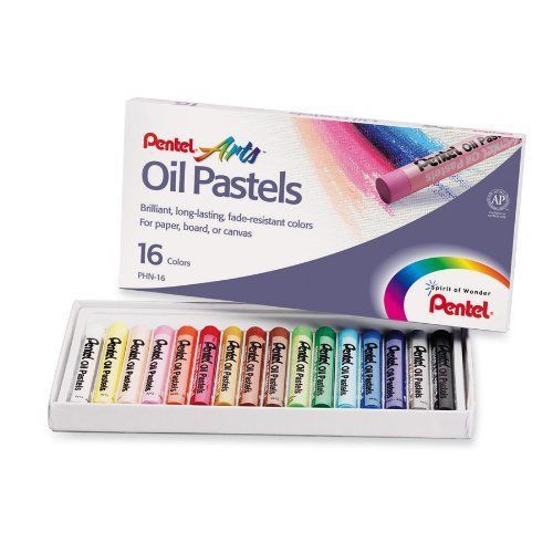 Pentel round stick oil pastel - assorted ink - 16 / set (phn16) for sale