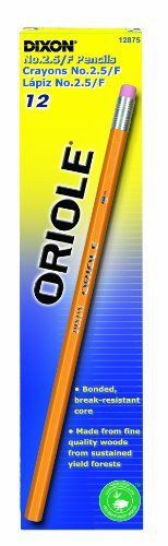 Dixon Oriole Pencil - # 2.5 Pencil Grade - Black Lead - Yellow Barrel - (12875)