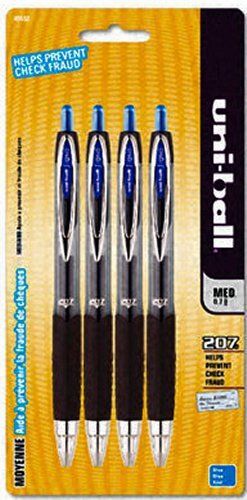 24  UNI-BALL SIGNO 207 BLUE ROLLERBALL .7mm  RT Pens
