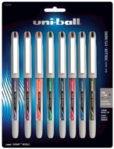 uni-ball Vision Stick Needle Roller Ball Pens, Fine Point Pens, Assorted Colors,