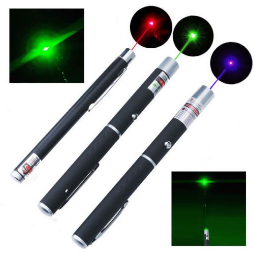 2014 3x Power Green + Blue Voilet + Red Lazer Ray Laser Pointer Pen Visible Beam