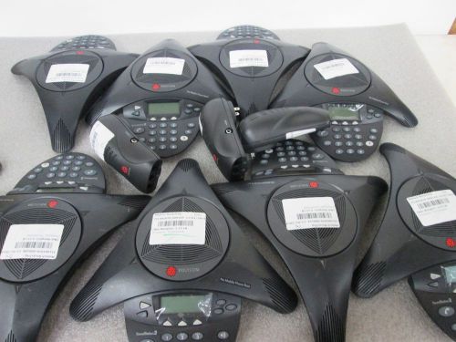 Lot of 8 polycom sounstation 2 audio conferencing and 3 power wall for sale