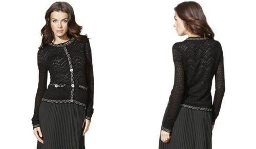 ~ MISSONI ~ Black Crochet Cardigan Sweater L 10/12 46/48 shirt jacket Target NEW