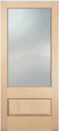 Exterior hemlock solid wood stain grade french doors 1 lite raised bottom panel for sale