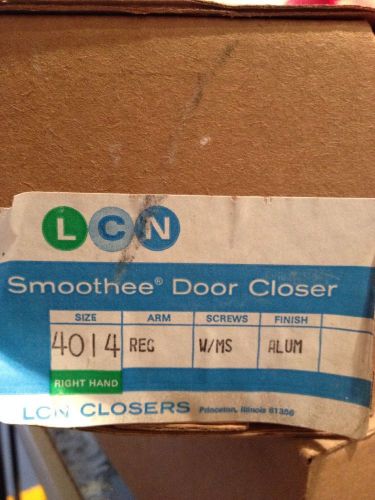 L C N, Smoothee Door Closer, Size 4014, Right Hand, Arm-Reg, Finish-Aluminum,NIB