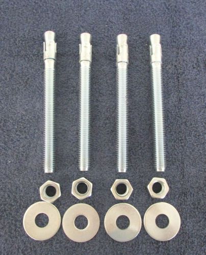 Powers 07436 Fasteners 5/8&#034; x 7&#034; Wedge Anchors (4) Power Stud Zinc NEW A1-11