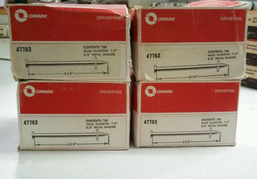 4 BOXES 100CT 2 5/8 HAMMER DRIVE PIN FASTENERS 1/4 HEAD W/3/8 WASHER