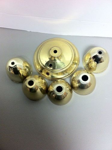Lot of 6! gold color aluminum &amp; metal ceiling &amp; dome lamp shade various sizes for sale