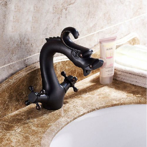 China Dragon Style Bathroom Vessel Sink Faucet Oil Rubbed Bronze Basin Mixer Tap