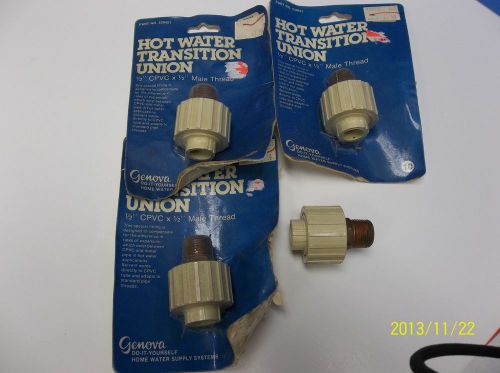 4 Genova Plastic and Copper Fittings Hot Water Transition Union Plumbing Repairs