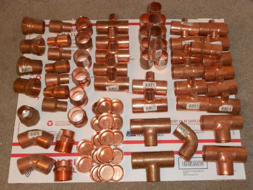 1-1/4&#034; copper sweat fittings 76 pieces nibco brand for sale