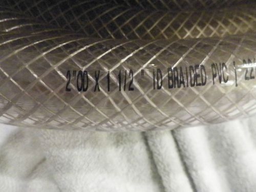Watts braided clear vinyl tubing-by the foot-2&#034; od x 1 1/2&#034; id, 1/4&#034; thick rbvvr for sale