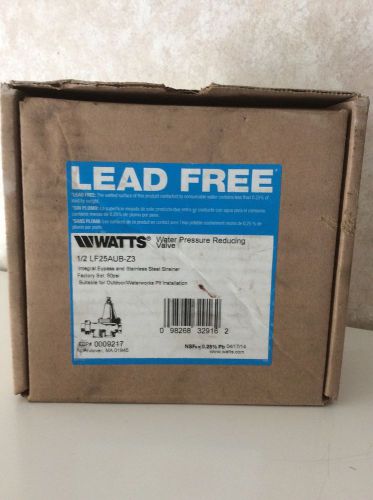 Watts Lead Free Water Pressure Reducing Valve LF25AUB-Z3 1/2&#034; BNIP Free Ship
