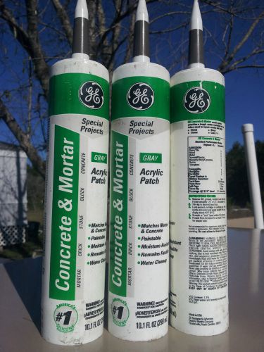 (3)10.1oz/299ml tubes of GE 14225 Acrylic Patch for Mortar &amp; Concrete
