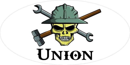 3 - Union Skull Oilfield Roughneck Hard Hat Helmet Sticker H306