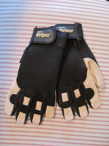 Wells Lamont Sz Medium Work Gloves with Grain Pigskin, Spandex Back 32198
