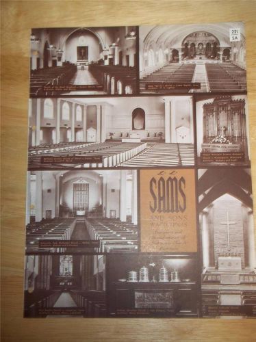 Vtg L.L Sams and Sons Catalog~Church Furniture~Pews/Chancel~Waco TX