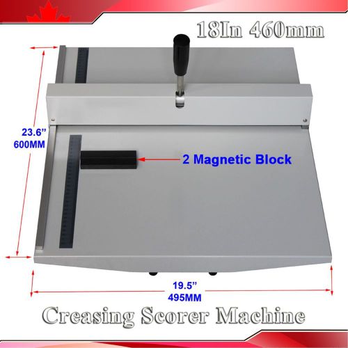 Manual 18&#034; 460mm Scoring Paper Creasing Machine Scorer Creaser + 2Magnetic Block