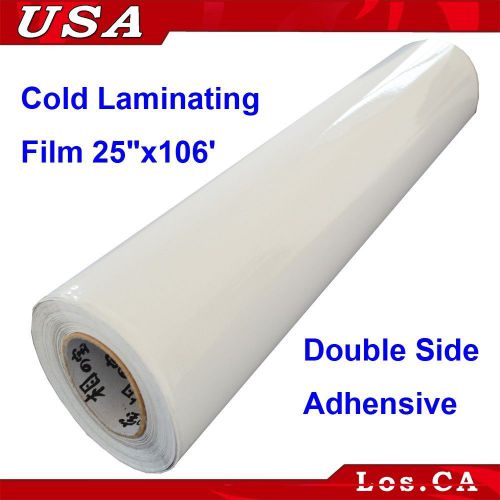 Double sided adhensive pressure sensitive laminating mount  film 25&#034;x106&#039; roll for sale