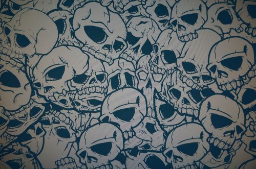 Blue skulls hydrographic film with free samples for sale