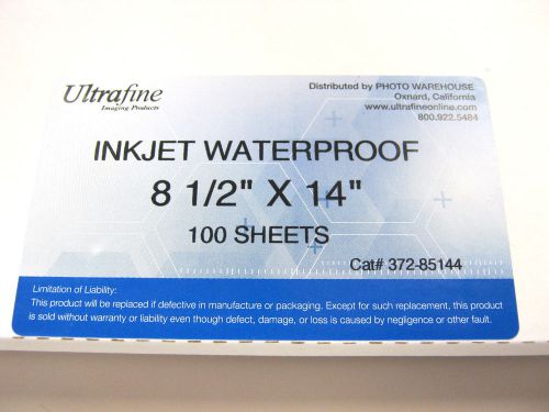 Ultrafine Inkjet Waterproof Film 8.5&#034; x14&#034;/ 100 Sheets