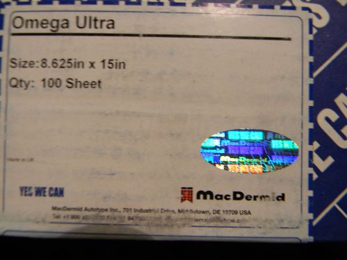 100 Sheets MD Omega Ultra 8.625 x 15&#034;in Autotype Polyester Laser Printing Plate