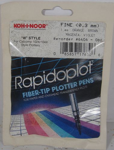 KOH-I-NOOR Rapidoplot 0.3 mm Style W Fiber-Tip Plotter pen FOUR pack consisting