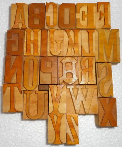 Vintage Letterpress Letter Wood Type Printers Block A To Z  Collection  B834