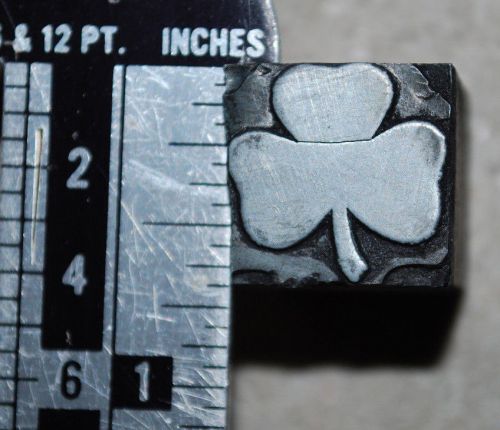 Vintage Letterpress Printer&#039;s Block Shamrock