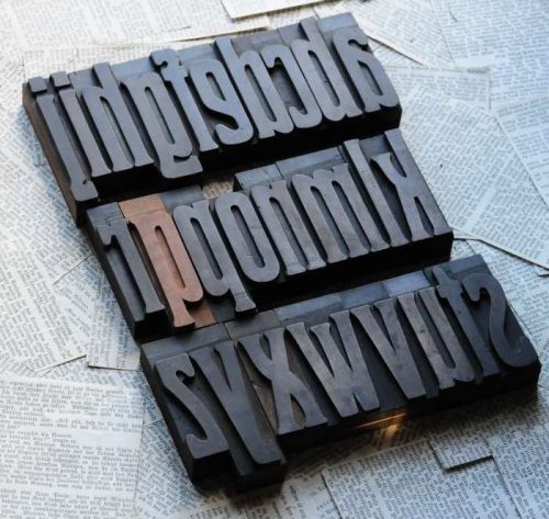 a-z ART NOUVEAU alphabet 3.54&#034; letterpress wooden printing blocks wood type ABC