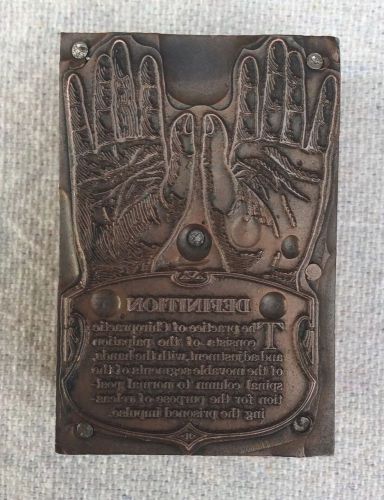 Vtg ANTIQUE Copper Letterpress Printers Printing Block CHIROPRACTIC Medical