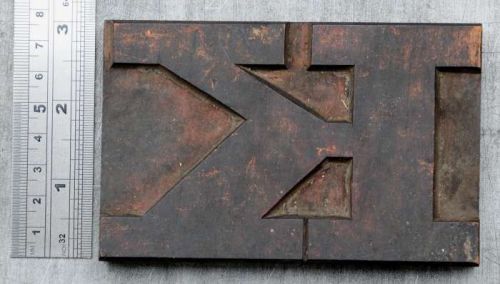 bold letter &#034;K&#034; letterpress wood block rare wonderful patina alphabet printing