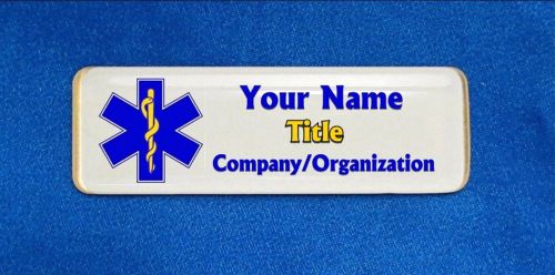 Paramedic emt emr ems symbol custom personalized name tag badge id emergency for sale