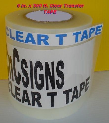 6&#034; x 300 ft. clear application transfer poli tape for vinyl plotter new 100 yds for sale