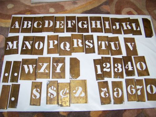 Vintage brass stencils/ letters/ numbers/symbols for sale