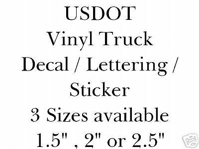 US DOT # Farm Commercial Vehicles Vinyl letters and Numbers Decal sticker
