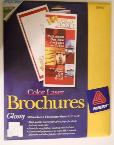 Avery 5884 color laser brochures NEW qty 50 - 8 1/2 x 11 Glossy Paper
