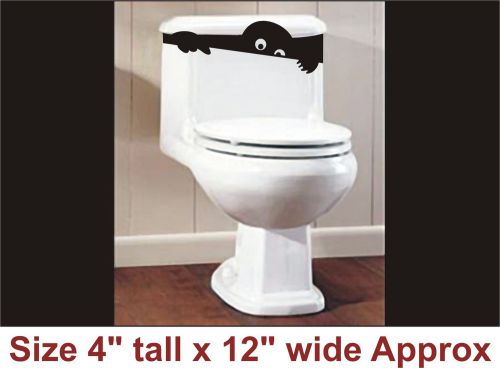 Funny Toilet vinyl sticker Removable  Size 4&#034; tall x 12&#034; wide Approx FAC - 109