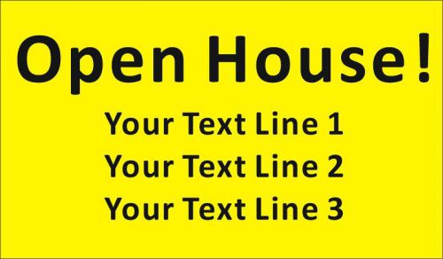 3ftX5ft Custom Printed Open House Banner Sign with Your Text