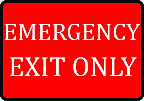 Emergency Exit Only Red Business Signs Back Door Fire Escape Wall Hanging USA 55