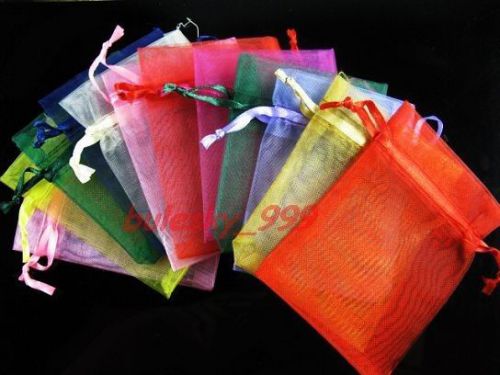 100pcs Mixed Organza Jewelry Wedding Gift Small Bag 9x7cm Pouch Wedding Favor