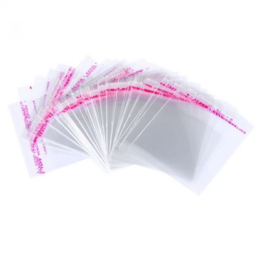 200 Clear Self Adhesive Seal Plastic Bags(Usable Space 6x5cm) 7x6cm