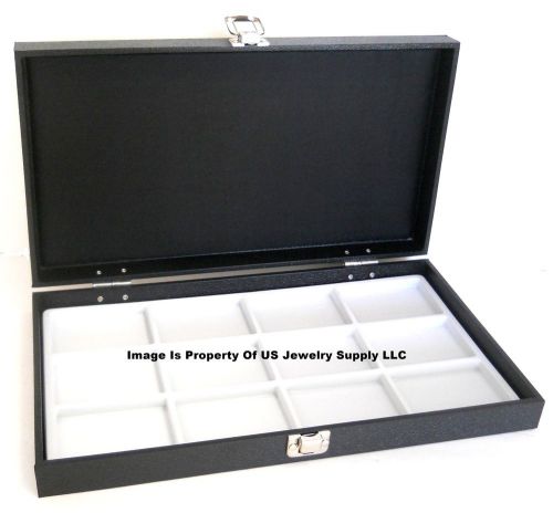 12 Solid Top Lid White 12 Space Collectors Jewelry Display Box Cases