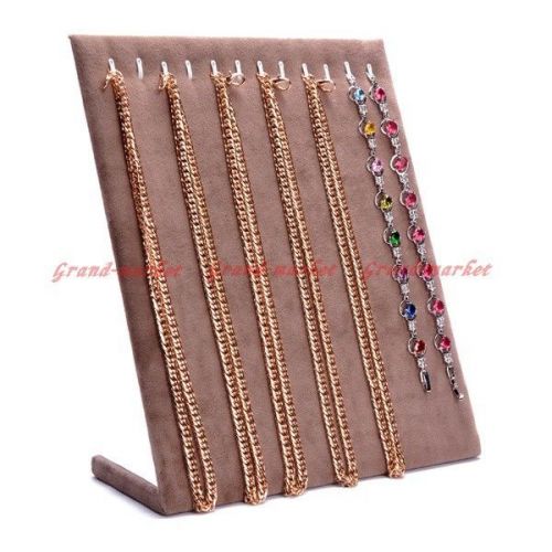 Luxury cardboard coffee velvet necklace chain jewelry display holder stand easel for sale